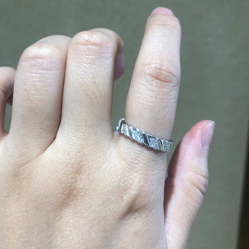 排戒S925银镀白金Women's Ring定制选款副石Moissanite0.24ct